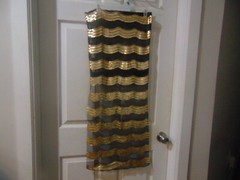 Lot of 30 Black Tulle Gold Wave Sequins Chiavari Chair Back Slipcover New