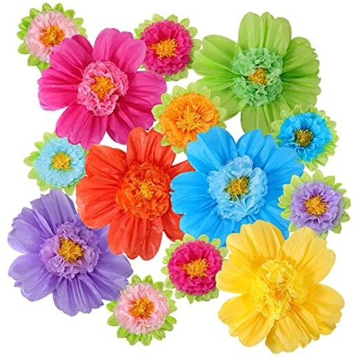 Pcs Large Colorful Tissue Paper Flowers 20″ Giant Fiesta 12 Rainbow Color