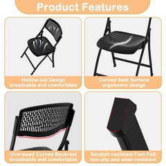 Ytaoka Folding Chair White Foldable Chair with Breathable Mesh Seat and Sturd…