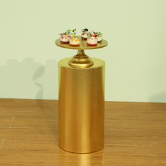 1pcs Gold Cover For Round Plinth Cylinder Pedestal Wedding Flower Display Stand