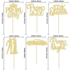 Gyufise 24Pcs Prom Cupcake Topper 2026 Prom Cake Topper for Party 2026 Gradua…