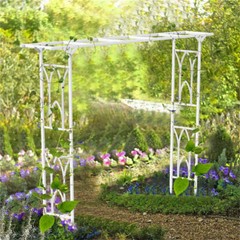 82″ Iron Metal Garden Gate Pergola Pavilion Arch Outdoor Lawn f/ Climbing Plant