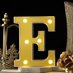 6″ tall GOLD E LED Lighted Marquee Letters Sign Party Wedding Events Decorations