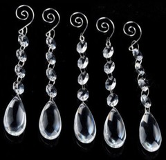 120PCS Metal Silver Jewelry Hook Hanger Chandelier Crystal Bead Part Connectors