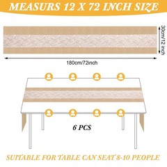 Xinnun 6 Pack Burlap Table Runner with LED String Lights, Modern Rustic Lace …