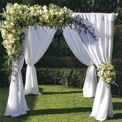 Outdoor Wedding Canopy Stand Frame Metal Iron Chuppah Manda w/ 4 Reinforced Base