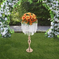 31.49” Tall Flower Holder for Wedding Crystal Flower Stand, Weddings Decoration