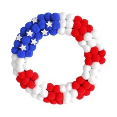 Ball Wreath in Red Blue White for Independence Day For Home Party Decor