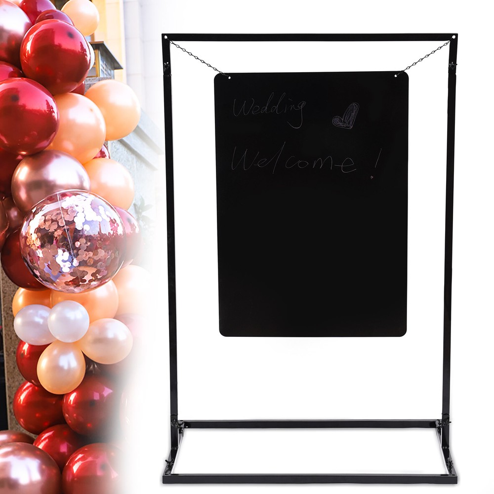 Wedding Welcome Sign Arch Stand Advertising Shelf Rack Billboard Metal 110x75cm