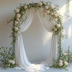 HOLITS White Wedding Arch Draping Fabric – 31″W x 240″L (Pack of 1),