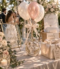Luxury Gold Leaf Resin Balloon Weight Anchors Set of 4, Romantic Wedding Decor
