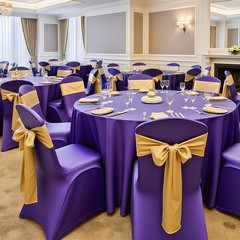 VEVOR 50PCS Purple Stretch Spandex Folding Chair Covers for Wedding Party Dining