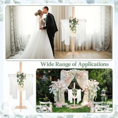 71″ Wedding Wood Cross with White Ribbons & Eucalyptus Garland