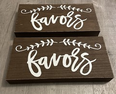 Rustic Wooden “Favors” Sign For Party Wedding Sign Lot of 2 Studio His and Hers