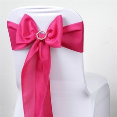 10 Fuchsia Polyester CHAIR SASHES Ties Bows Wedding Party Ceremony Decorations