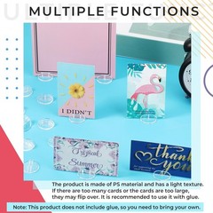 Yinkin 50 Pcs Clear Mini Card Stands Plastic Place Holders translucent