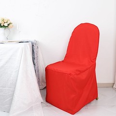 50 Red POLYESTER BANQUET CHAIR COVERS Wholesale Wedding Party Decorations