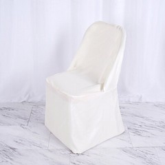 10 Ivory POLYESTER Folding Flat CHAIR COVERS Event Banquet Party Decorations