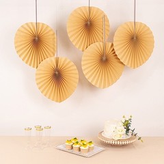 6 NATURAL Dried Tropical Palm Leaf Paper Fans Wall Backdrop Wedding Supplies