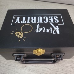 Ring Security Cute Funny Wooden Briefcase Box For Wedding Marriage Ceremony