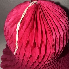 Lot of 2 Vintage Westminster Honeycomb Bells Decorations Magenta Pink