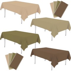 8Pcs Brown Tablecloth, Brown Disposable Table Cloth Plastic, 4 Gradient Table…
