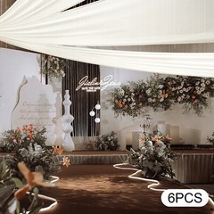 6PCS Beige Ceiling Drapes, Wedding Ceiling Draping, Backdrop Curtains For Party