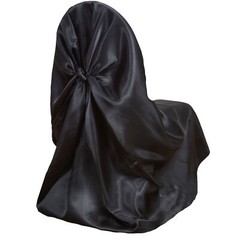 50 Black Satin UNIVERSAL CHAIR COVERS Wedding Banquet Home Slipcover Decorations