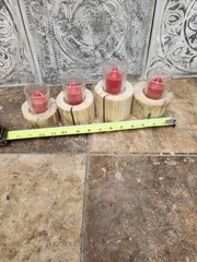 Candle Holder Hand Made, Reclaimed Wood, Set of 4, Rustic: Centerpiece, Mantle,