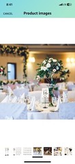 1-24 Simple Elegant Wedding Table Number Cards Party W/Stands Double Sided