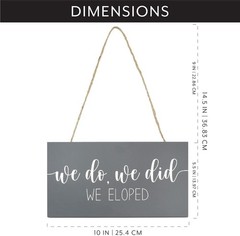 We Eloped Wood Sign, Rustic Farmhouse Style Decorative Home Sign