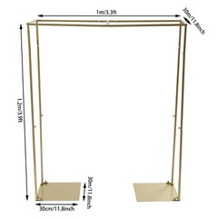 1×1.2M Golden Metal Wedding Arch Backdrop Stand kIT for Wedding Party Decoration