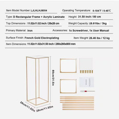 10 PCS 31.5 In. High Wedding Flower Stand, with Acrylic Laminate, Metal Vase Col