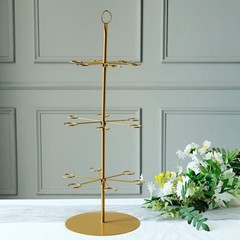 33″ Gold 3-Tier Metal Wine GLASS STAND Champagne Flute Holder Tree Party Events