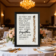 Christian Wedding Sign 10X15 Inch, Cord of Three Strands Unity Ceremony Decor, M