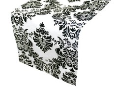 40 Pack 12″ x 108″ Flocking Damask Taffeta Table Runner