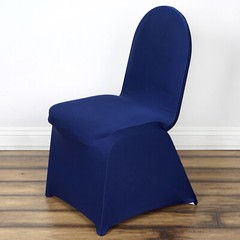 10 Navy Blue Spandex Fitted Banquet Chair Covers Wedding Reception Decorations