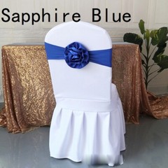 2/10pcs Spandex Stretch Sash Chair Cover Bow Band Satin Flower Home Hotel Modern