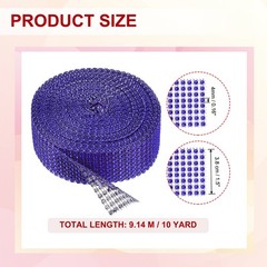 1.5″x10 Yard Crystal Rhinestones Mesh Ribbon Blue (4mm)