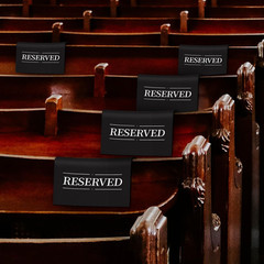 6 Pcs Reserved Seating Signs Reserved Chair Sign Printed Placeholder for Church