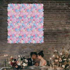 6pcs Wedding Artificial Flower Wall Panel Orchid Pink Silk Petals Backdrop Decor