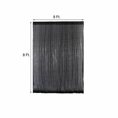 BLACK 8 ft x 8 ft Sequined Backdrop Curtain Wedding Party PhotoBooth Decorations