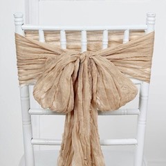 5 BEIGE Gauze Cheesecloth CHAIR SASHES Party Events Decorations Supplies