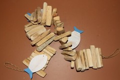 Beach Wedding Seafood Buffet Table Decor Driftwood Garland, 38″ G-71