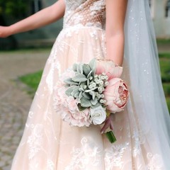 Dusty Pink Pre-Made Bridesmaids Bouquets Set of 4-7 inch Small Rustic Aritifi…