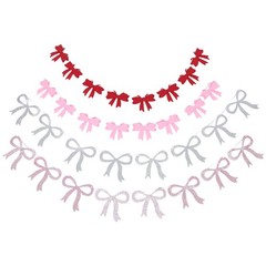1 Set Felt Bow Garland Banner for Mother’s Day Bunting Party Hanging Decoration