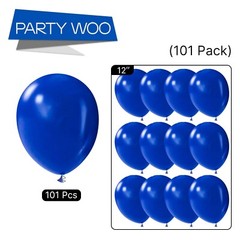 PartyWoo Royal Blue Balloons 101 pcs 12 Inch Matte Dark Blue Latex Helium Bal…
