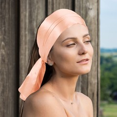 2Pcs 35 Inch Square Satin Head Scarf Silk Feeling Hair Scarf, Coral