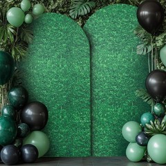 7.2 ft Green Leaves Arch Backdrop Cover, Wrinkle Free Stretchy Spandex Greene…