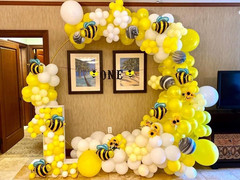 7.2Ft Gold Metal round Balloon Arch Kit, Backdrop Circle Stand Arch Frame for We
